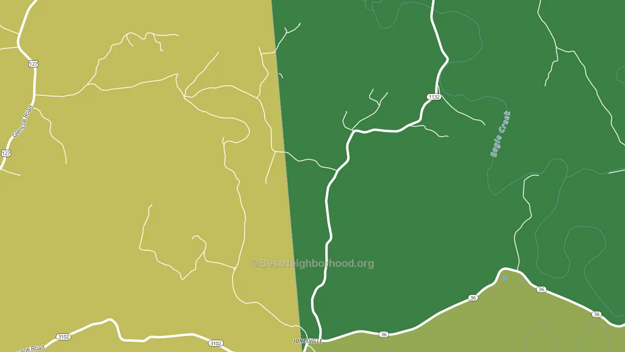 41052, KY block-group voter-turnout map
