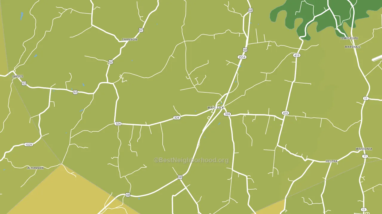 41055, KY block-group voter-turnout map