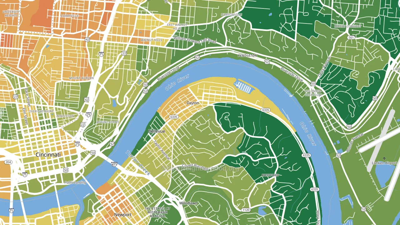 41074, KY block-group voter-turnout map