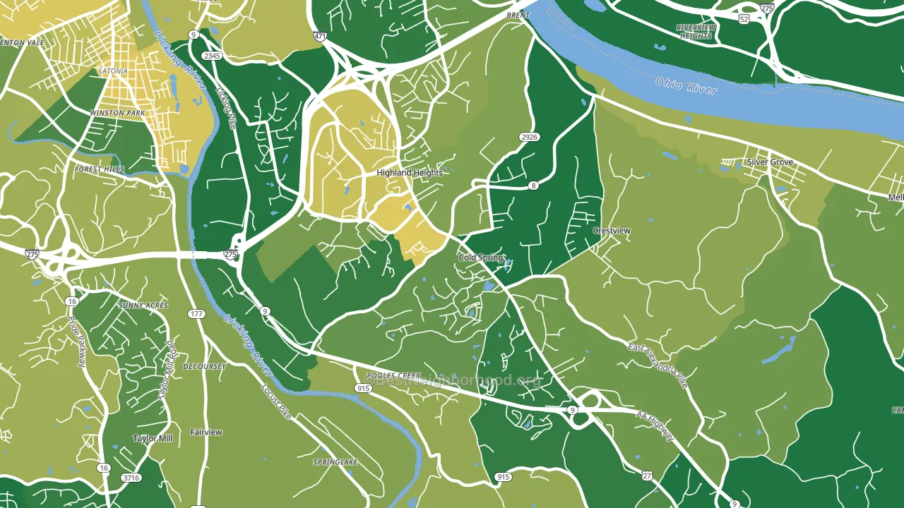 41076, KY block-group voter-turnout map