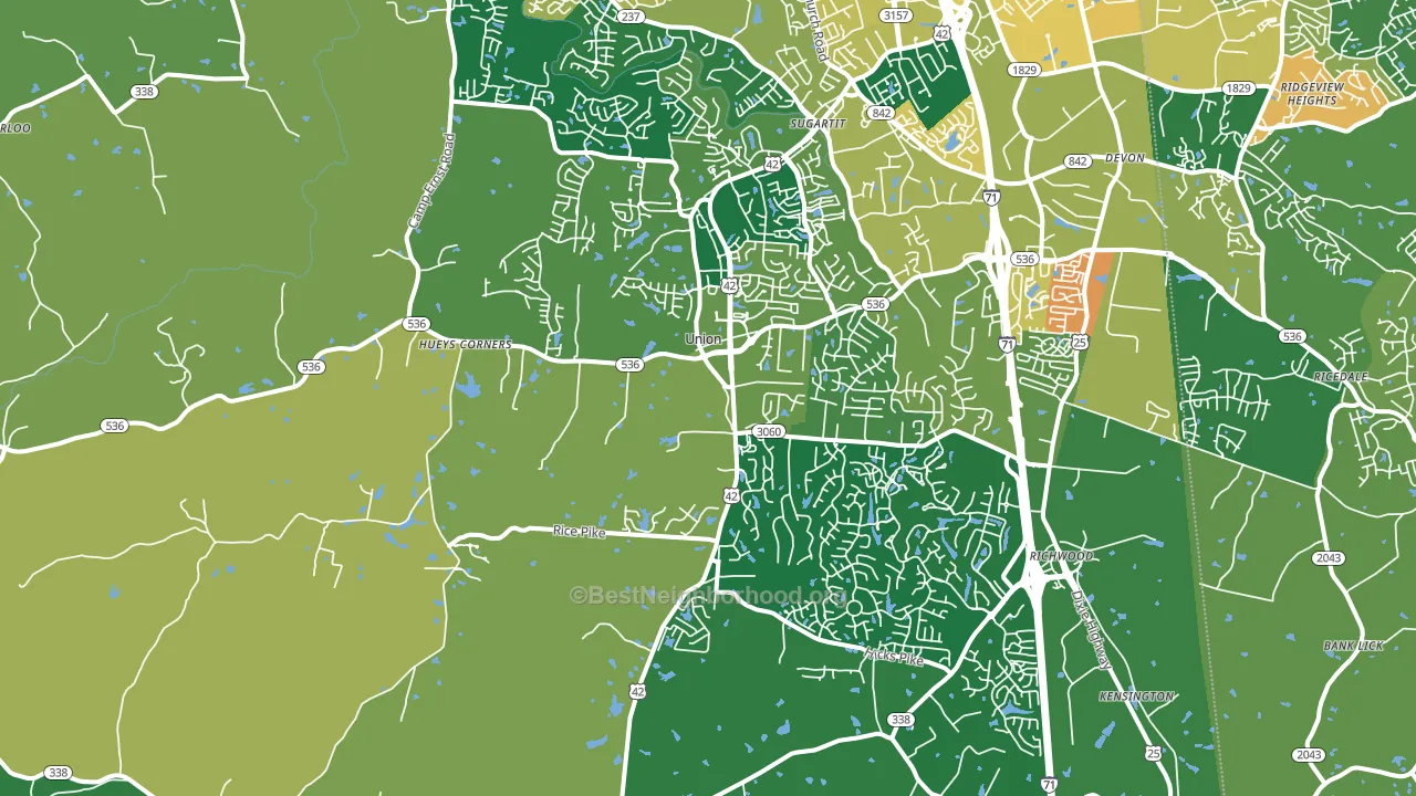 41091, KY block-group voter-turnout map
