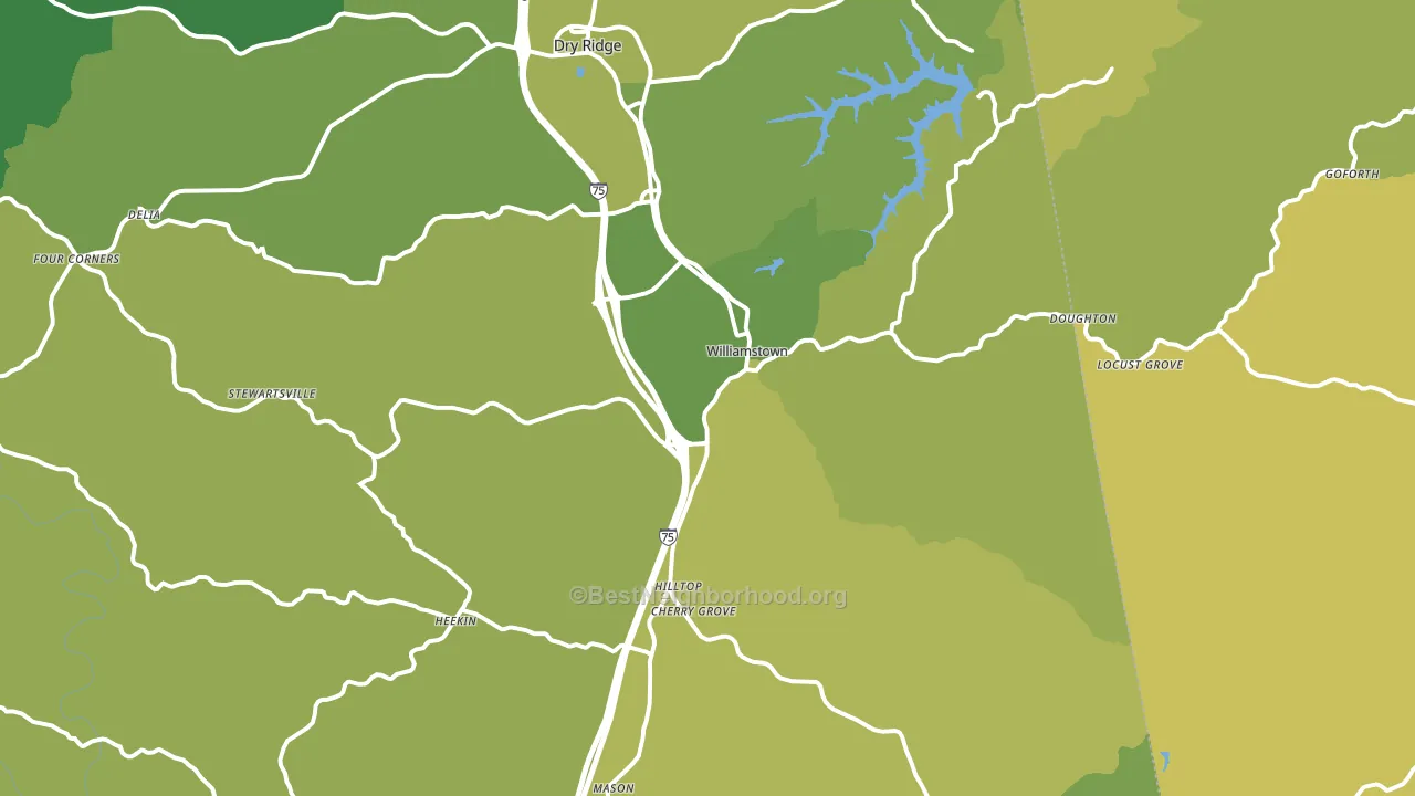 41097, KY block-group voter-turnout map