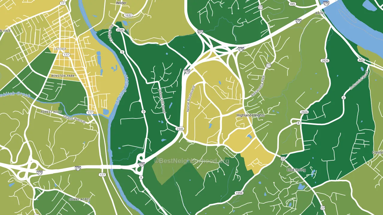 41099, KY block-group voter-turnout map
