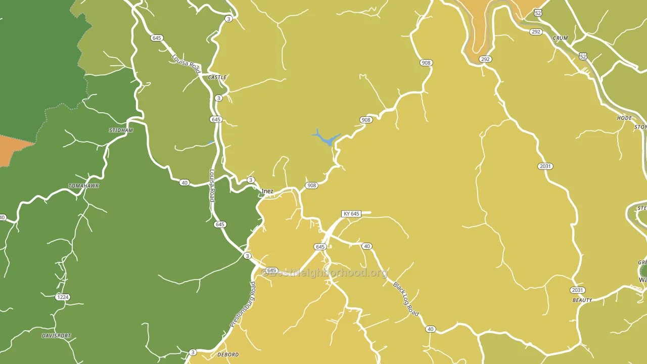 41224, KY block-group voter-turnout map