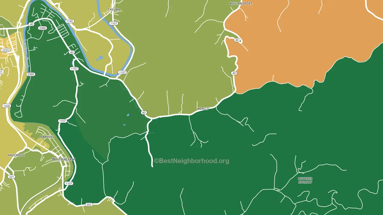 41234, KY block-group voter-turnout map