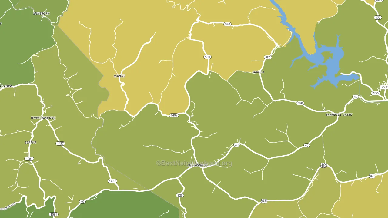 41238, KY block-group voter-turnout map