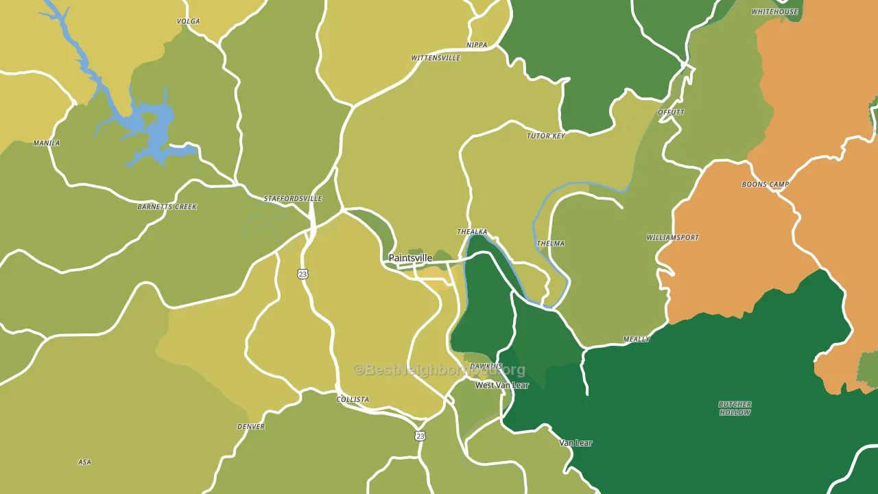 41240, KY block-group voter-turnout map
