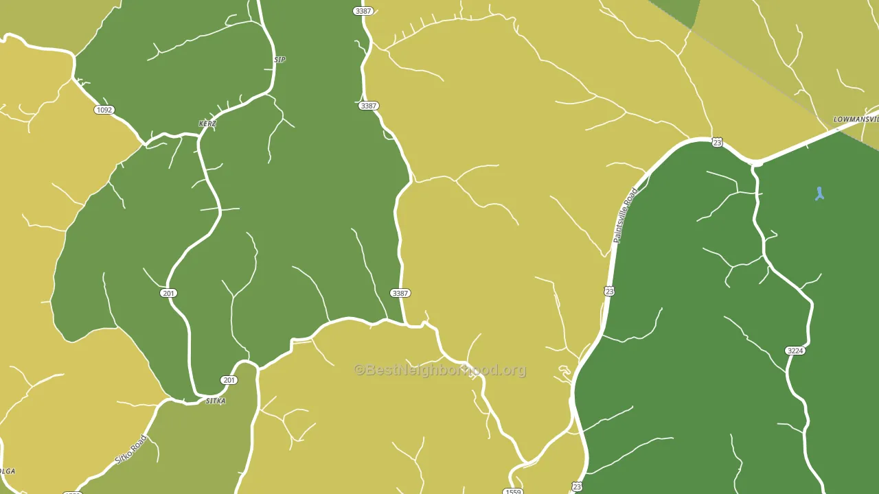 41257, KY block-group voter-turnout map