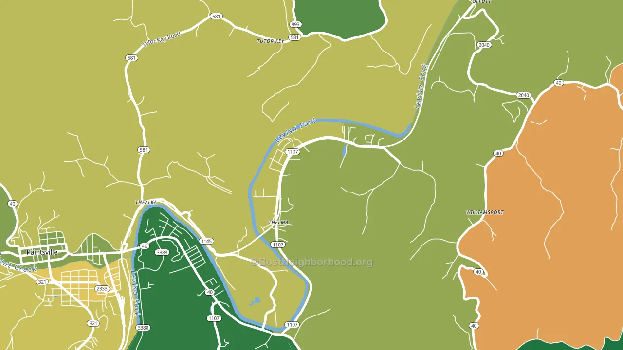 41260, KY block-group voter-turnout map