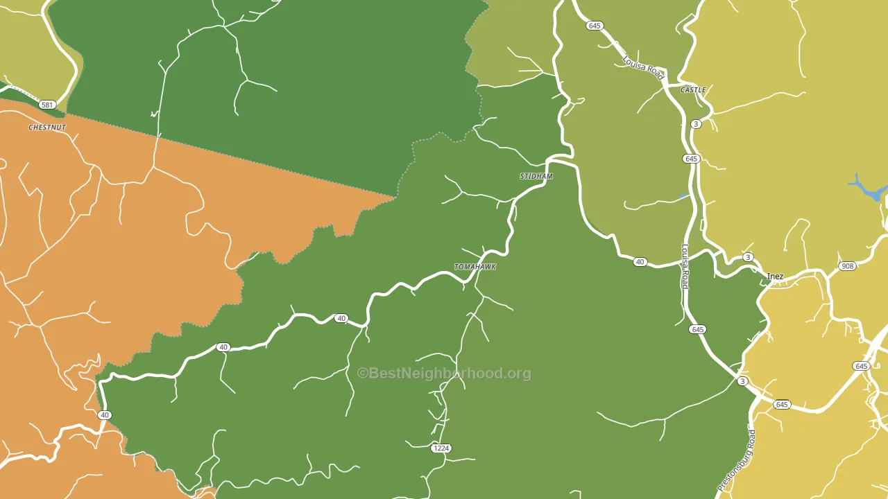 41262, KY block-group voter-turnout map