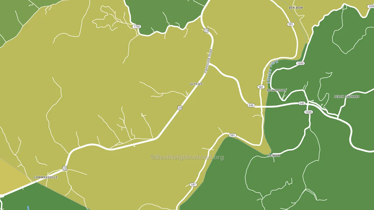 41264, KY block-group voter-turnout map