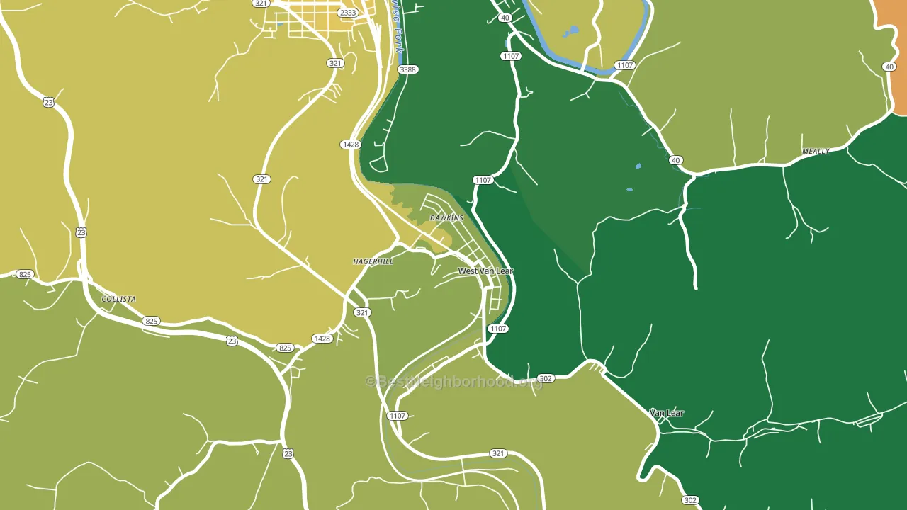 41268, KY block-group voter-turnout map