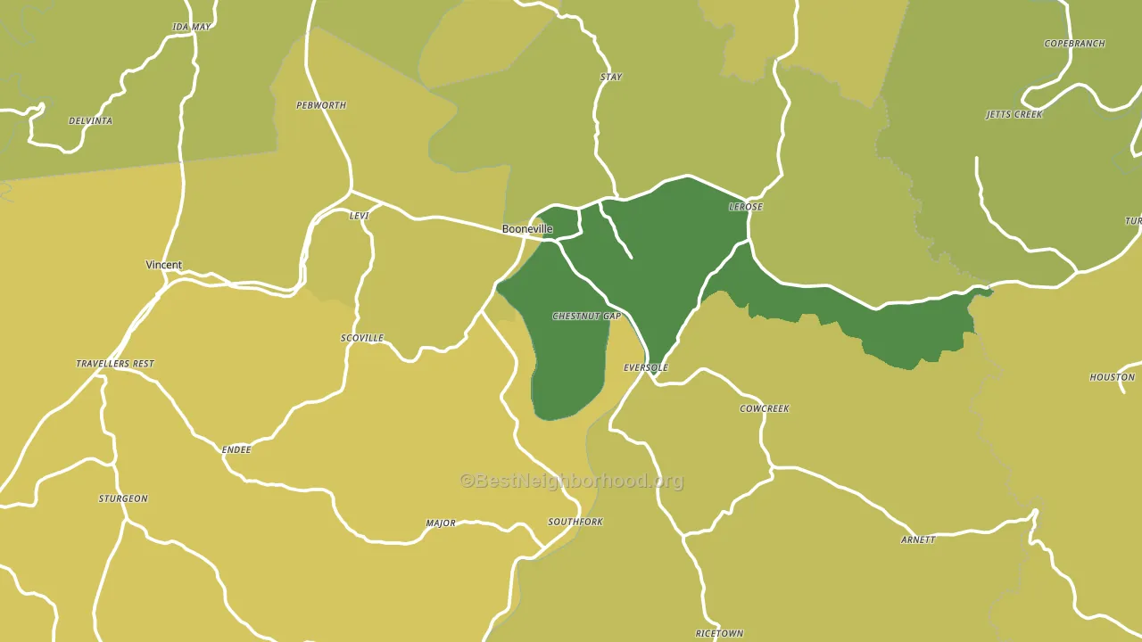 41314, KY block-group voter-turnout map