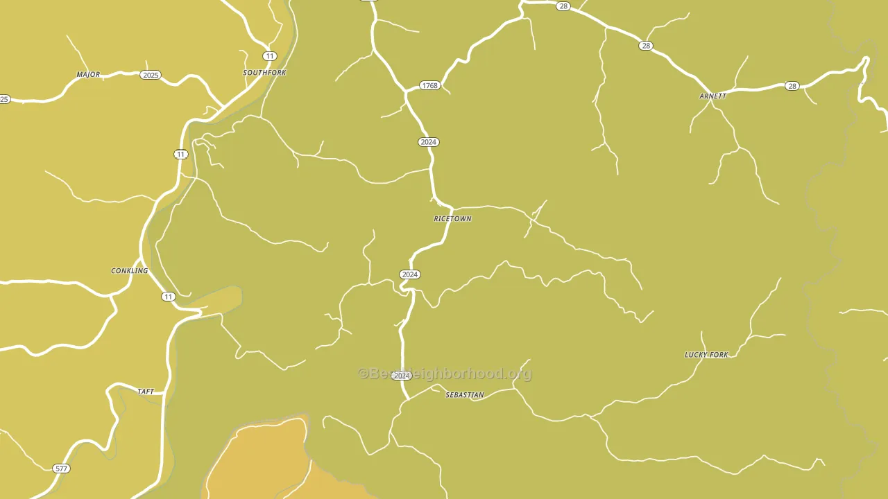 41364, KY block-group voter-turnout map
