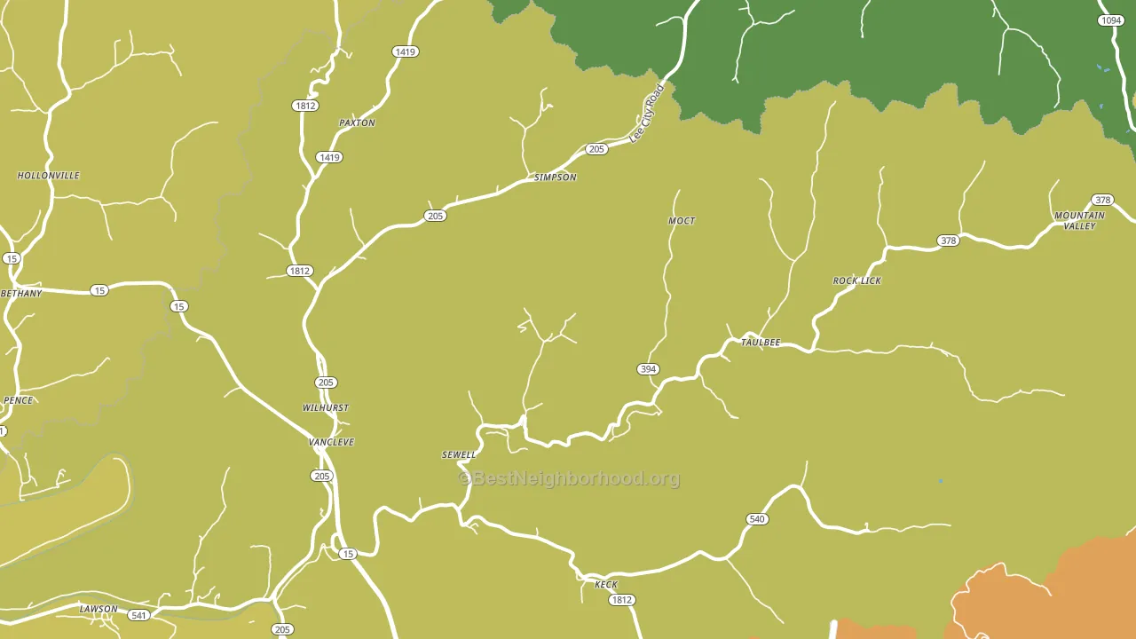 41385, KY block-group voter-turnout map