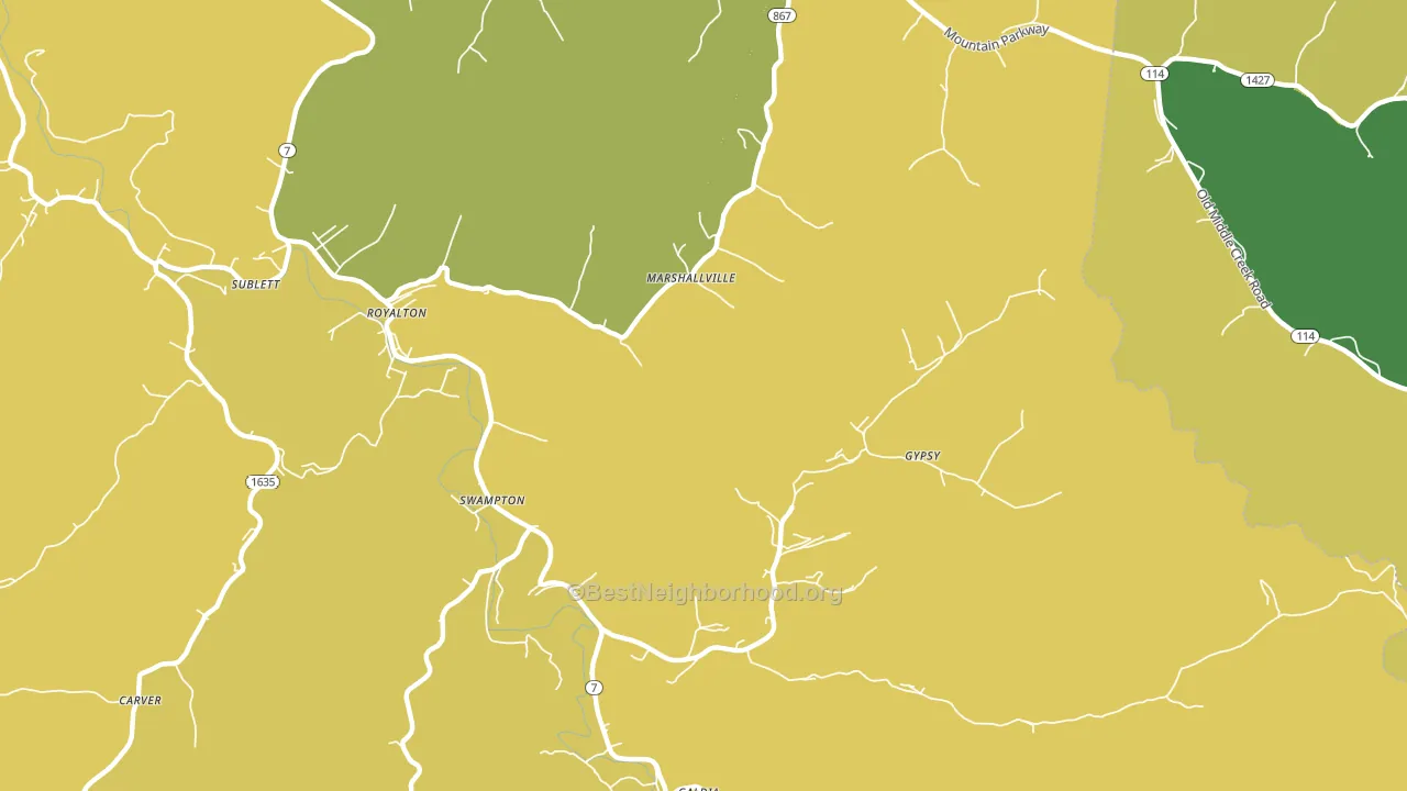 41464, KY block-group voter-turnout map