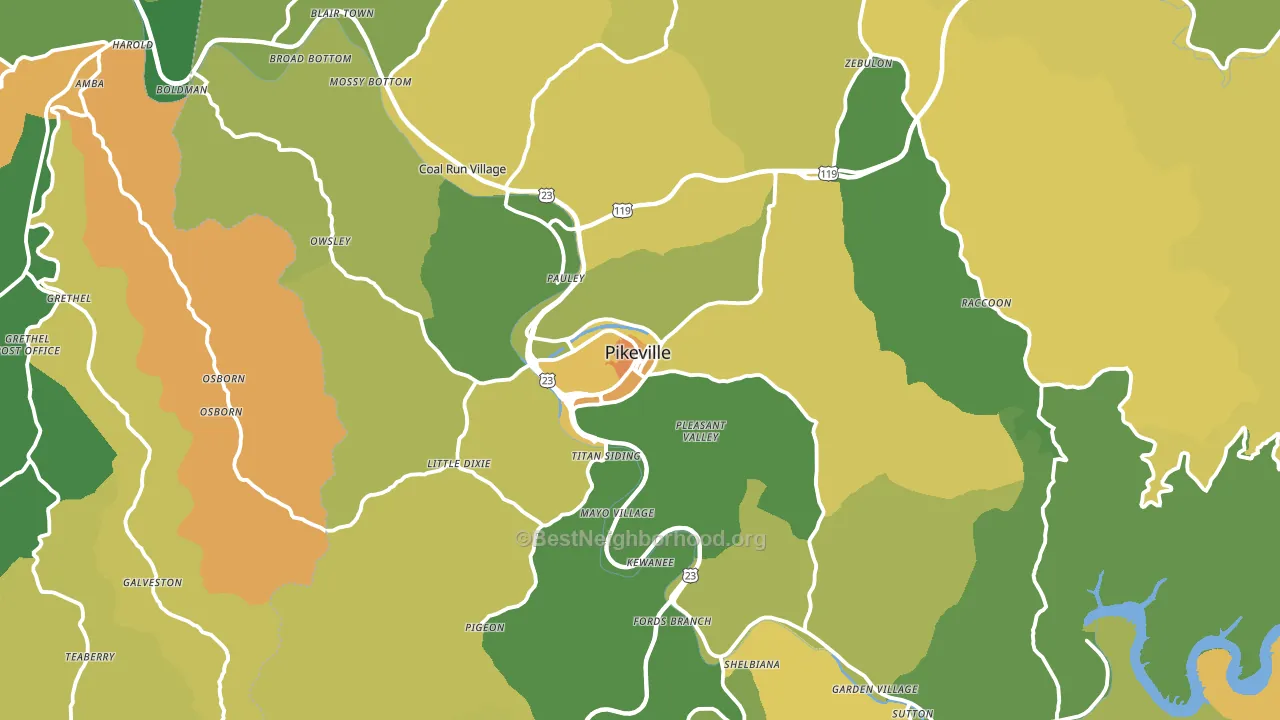 41501, KY block-group voter-turnout map