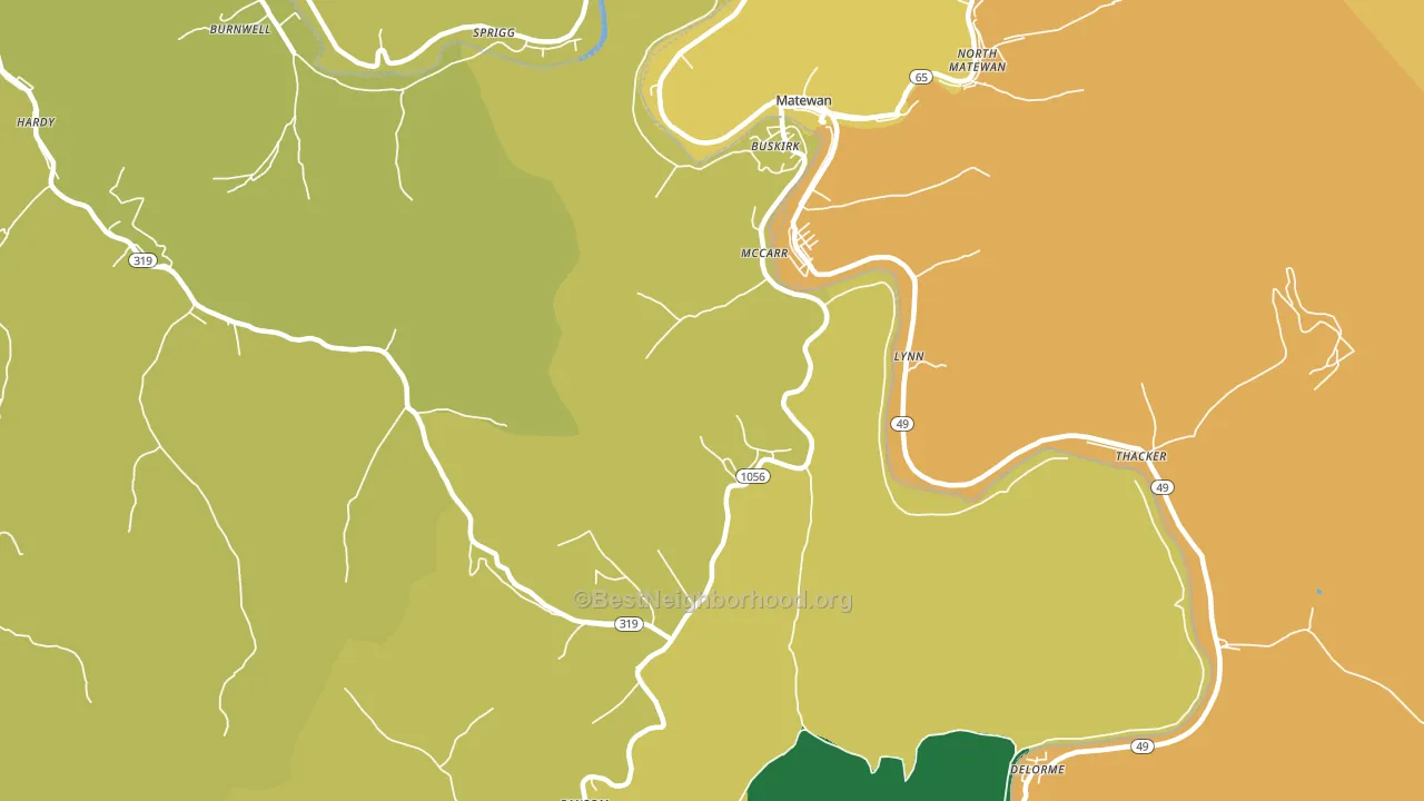 41544, KY block-group voter-turnout map
