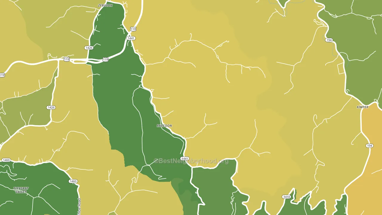 41557, KY block-group voter-turnout map