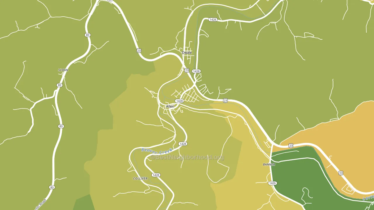 41601, KY block-group voter-turnout map