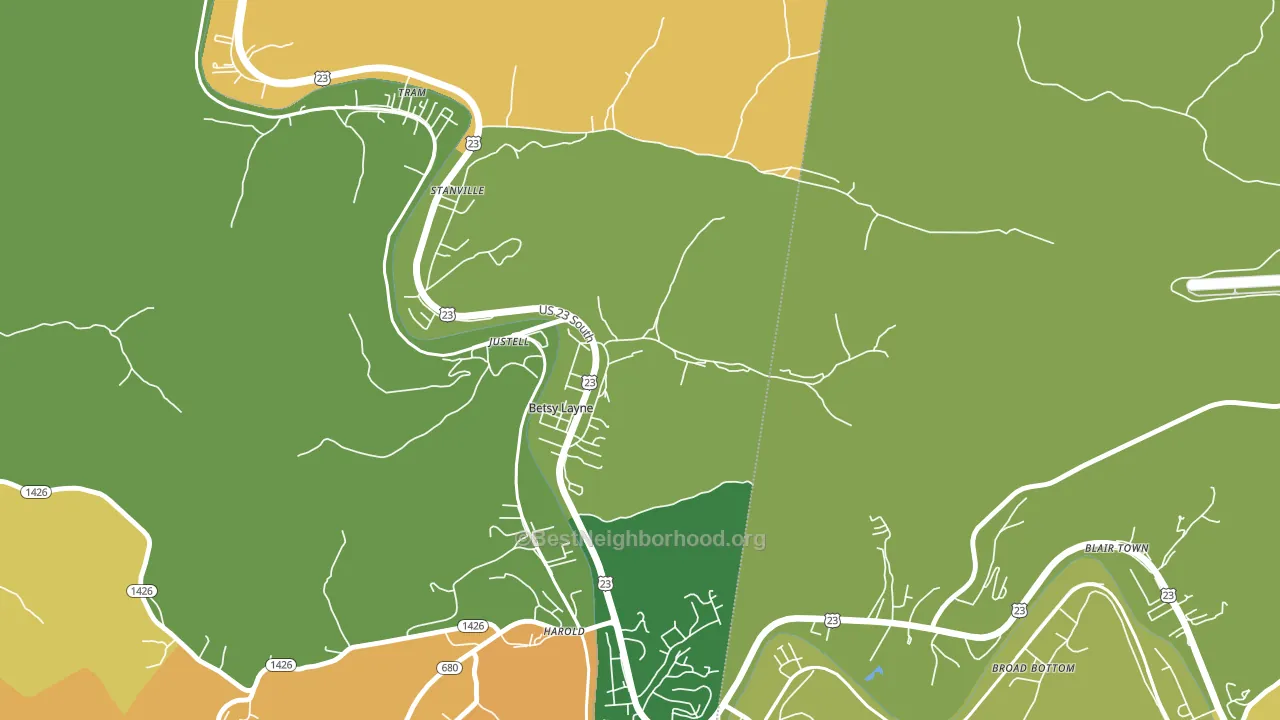 41605, KY block-group voter-turnout map
