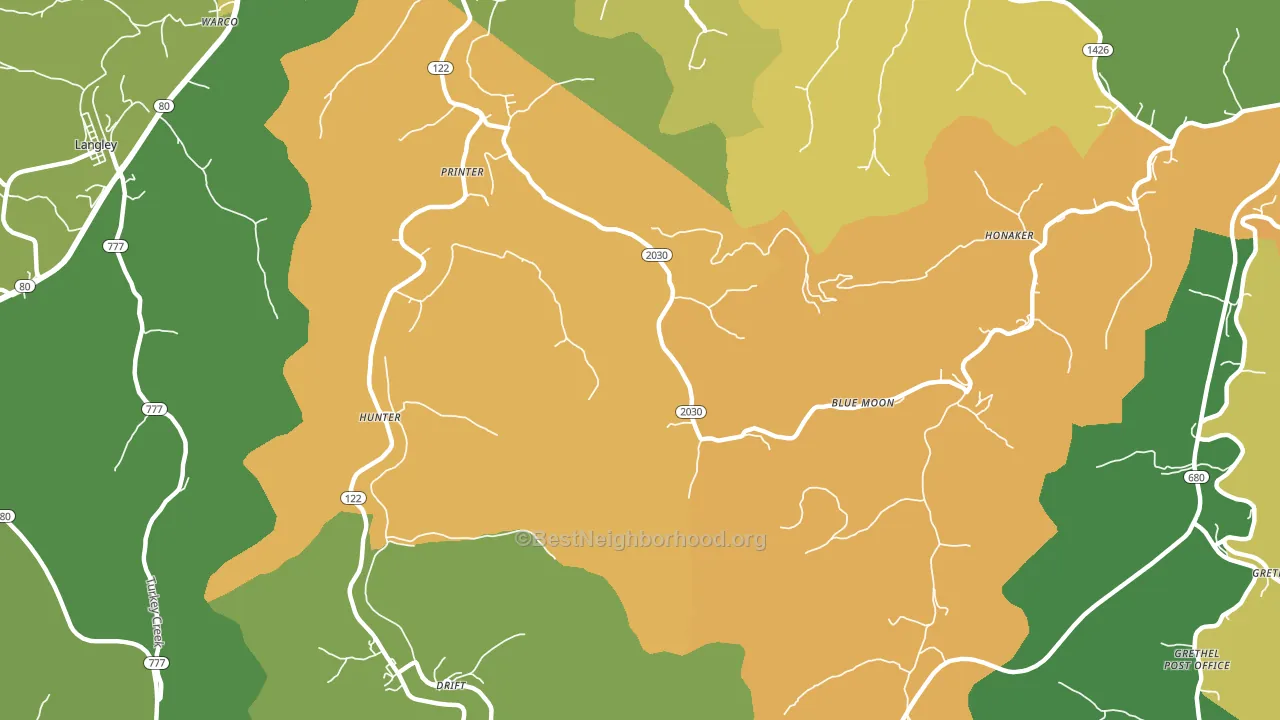 41655, KY block-group voter-turnout map