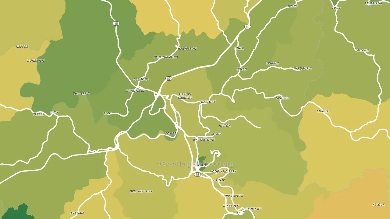 41701, KY block-group voter-turnout map