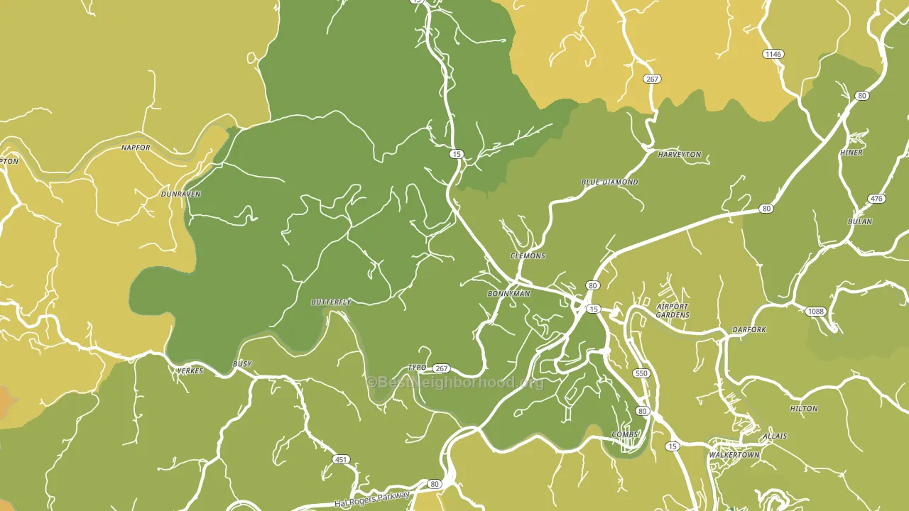 41719, KY block-group voter-turnout map