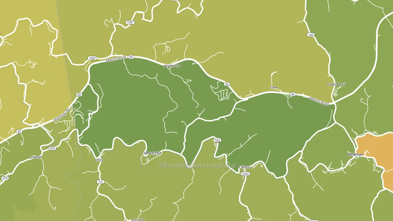 41740, KY block-group voter-turnout map