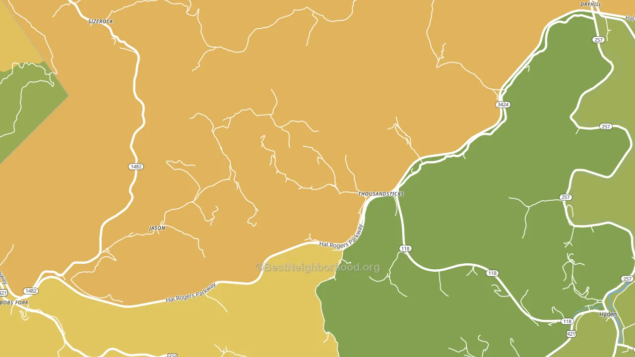 41766, KY block-group voter-turnout map