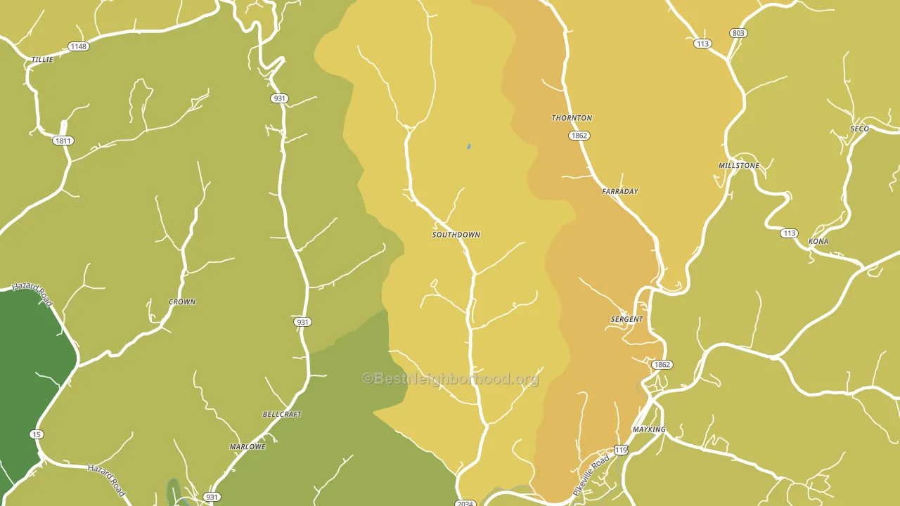 41815, KY block-group voter-turnout map