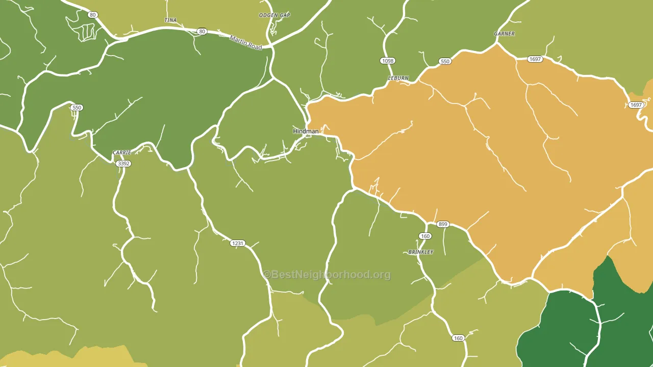 41822, KY block-group voter-turnout map