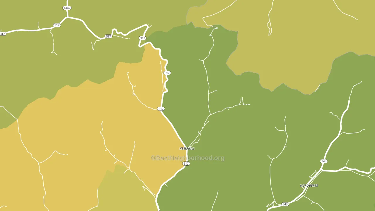 41825, KY block-group voter-turnout map