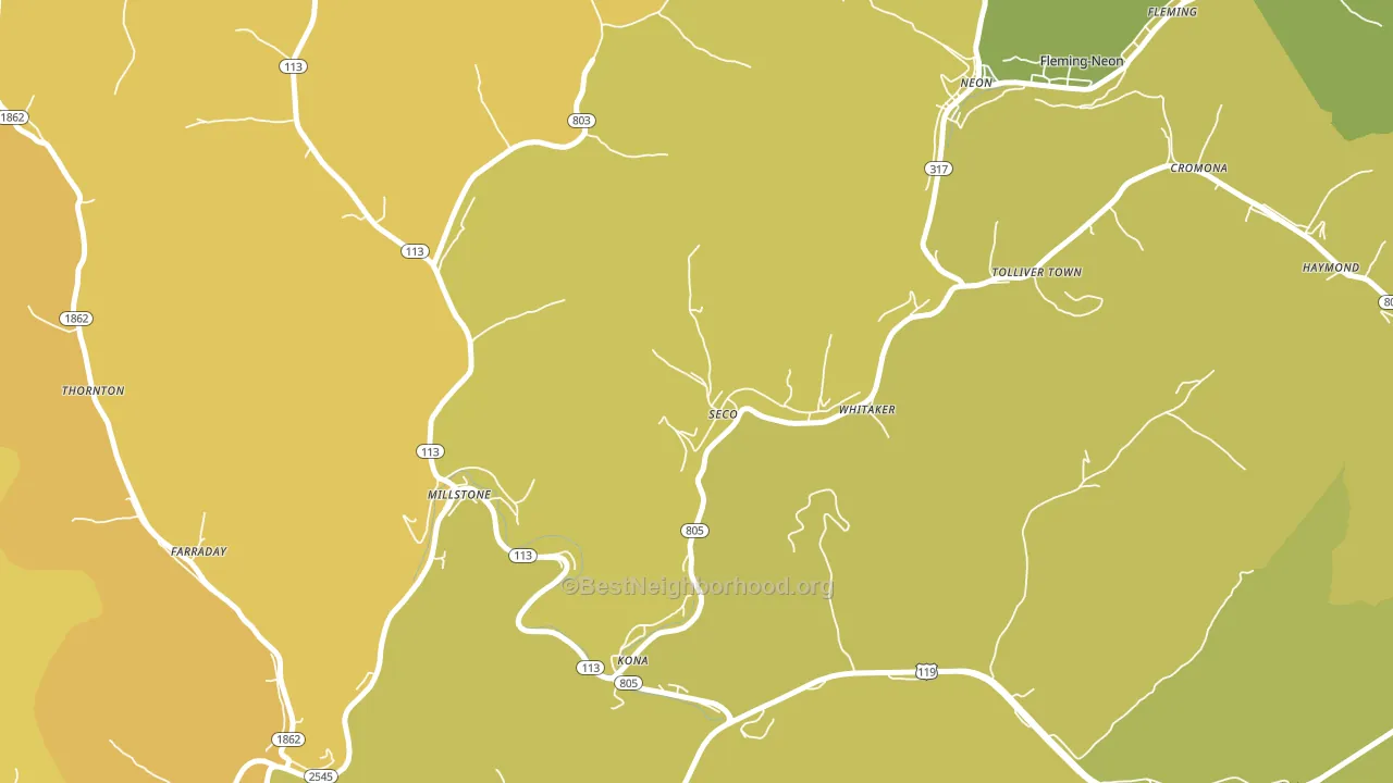 41849, KY block-group voter-turnout map