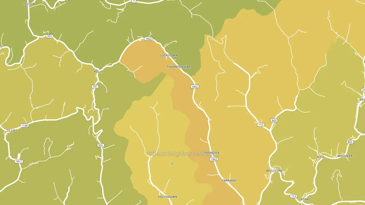 41855, KY block-group voter-turnout map