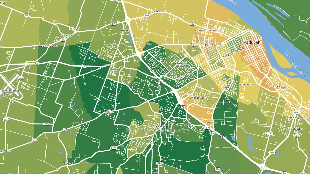 42001, KY block-group voter-turnout map