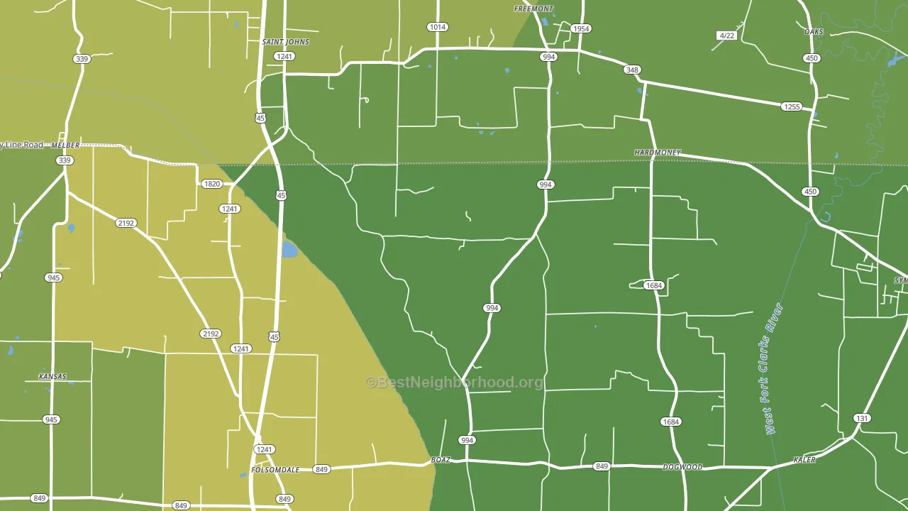 42027, KY block-group voter-turnout map