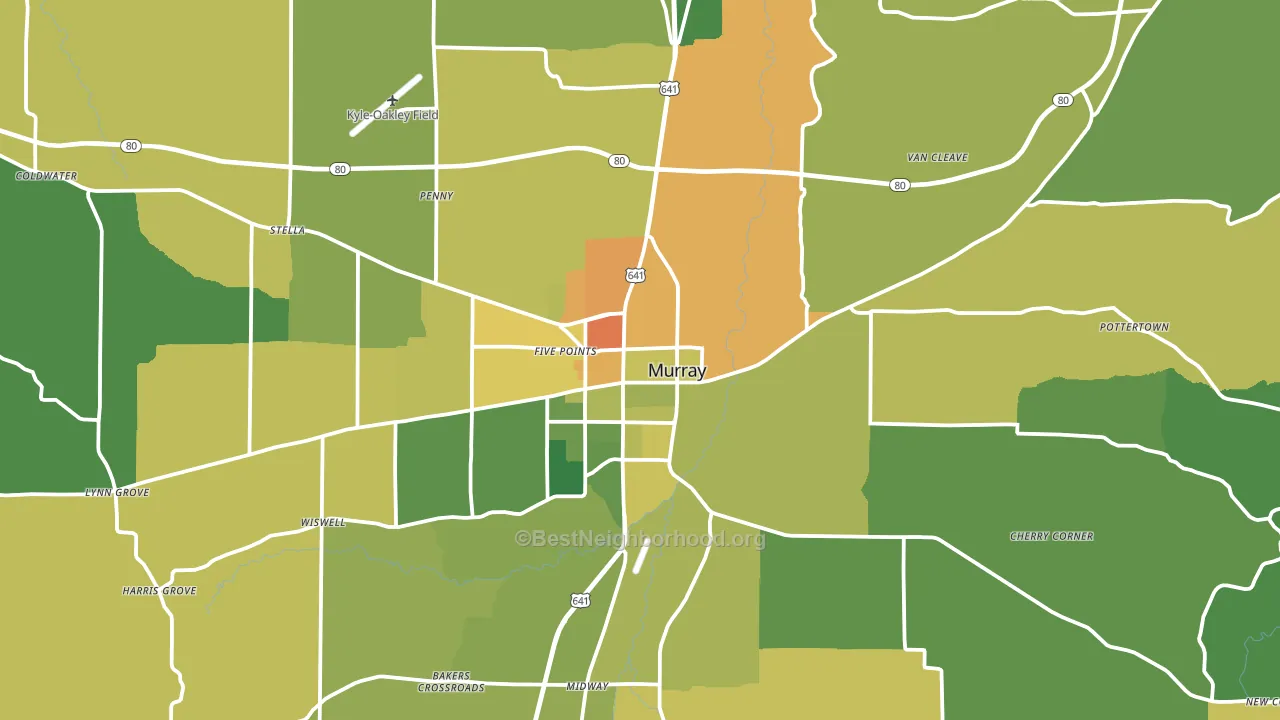 42071, KY block-group voter-turnout map