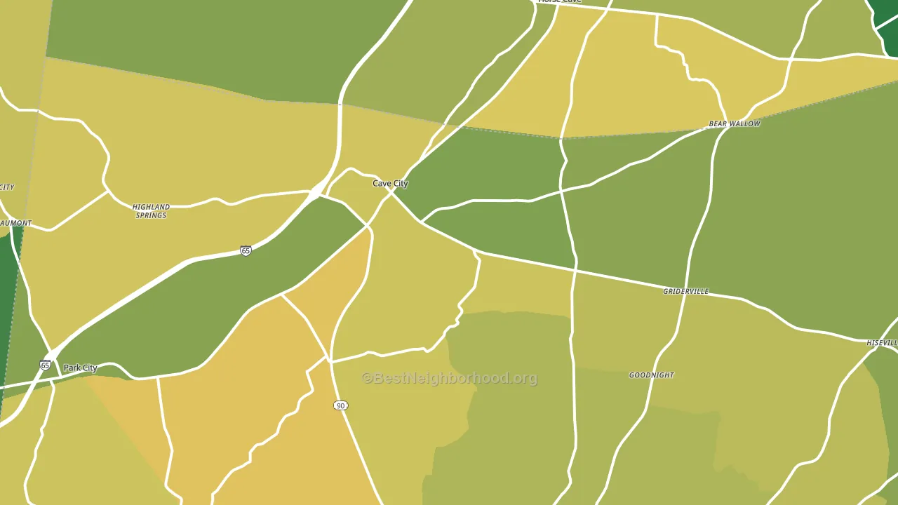 42127, KY block-group voter-turnout map