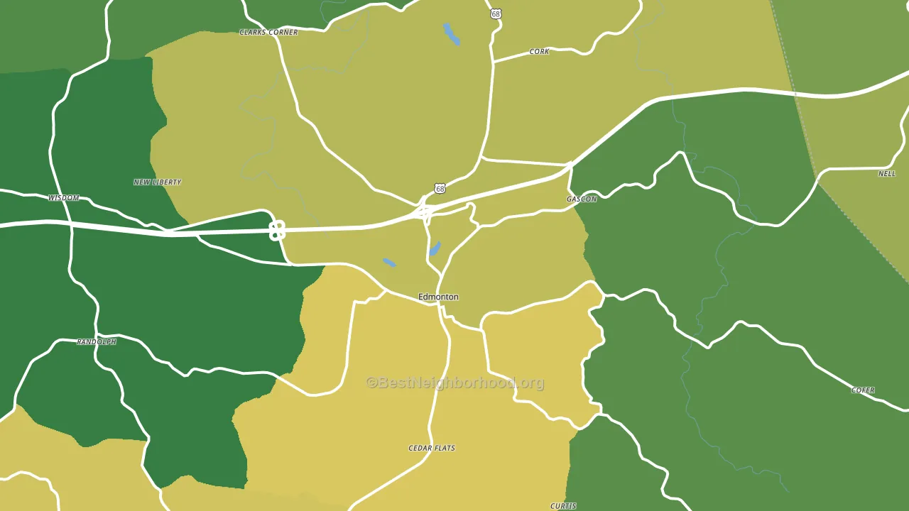 42129, KY block-group voter-turnout map