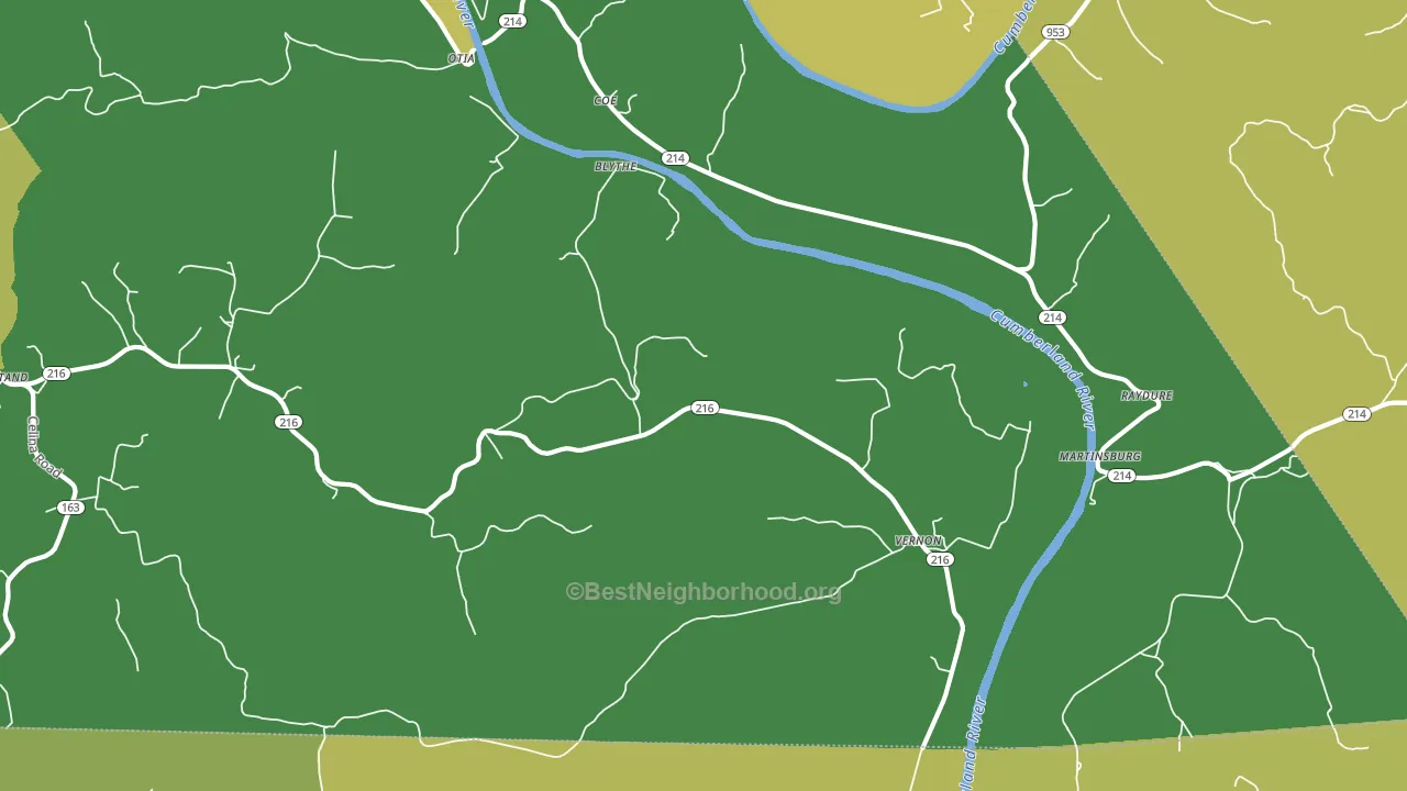 42151, KY block-group voter-turnout map