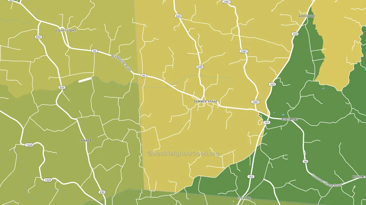 42166, KY block-group voter-turnout map