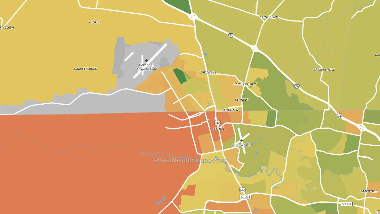 42223, KY block-group voter-turnout map
