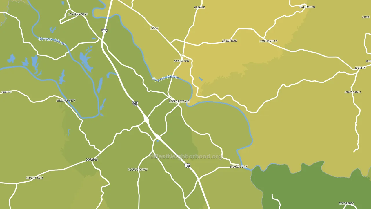 42261, KY block-group voter-turnout map