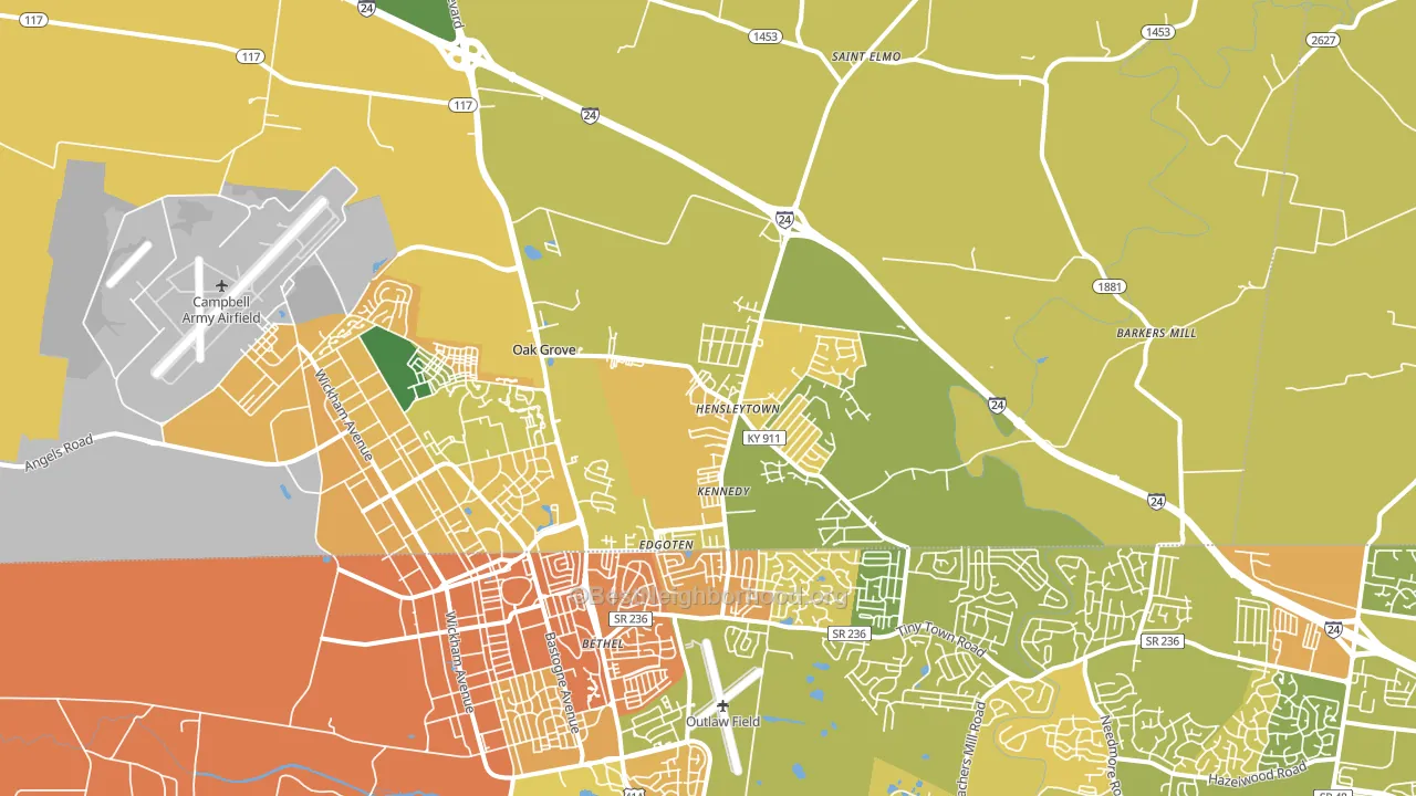42262, KY block-group voter-turnout map