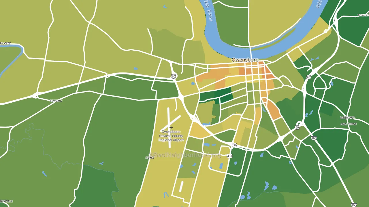 42301, KY block-group voter-turnout map