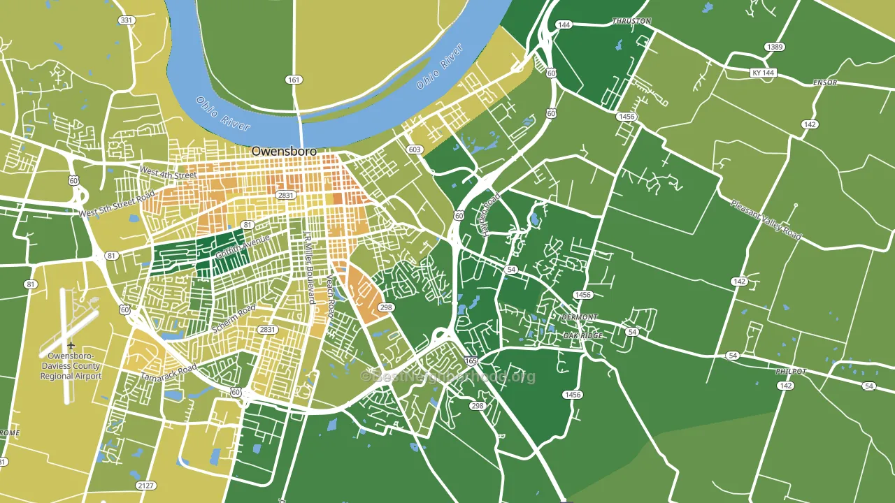 42303, KY block-group voter-turnout map