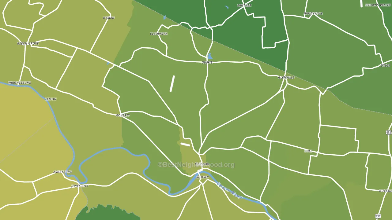 42327, KY block-group voter-turnout map