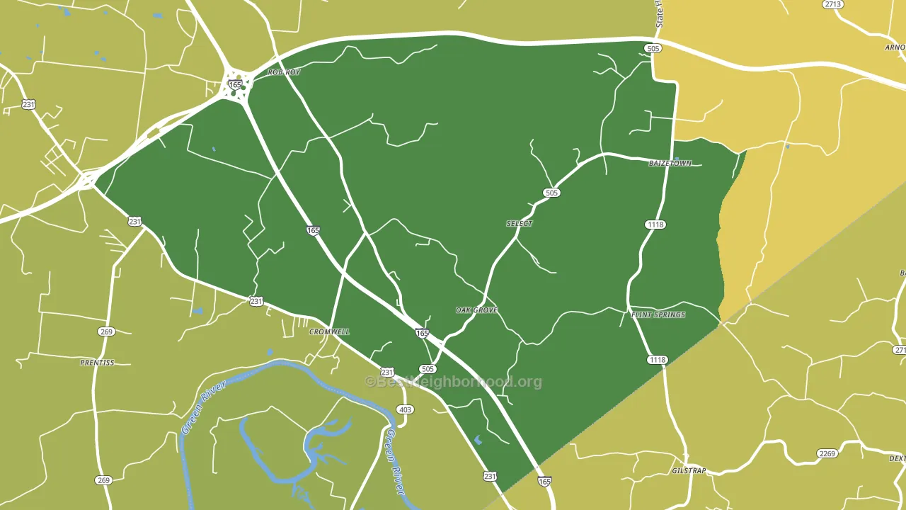 42333, KY block-group voter-turnout map