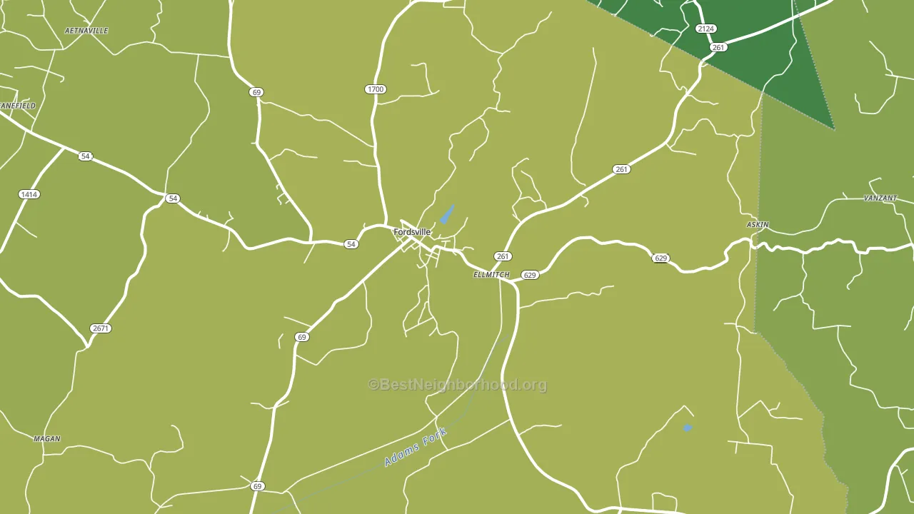 42343, KY block-group voter-turnout map